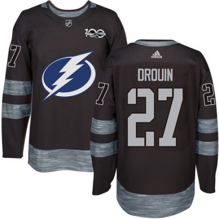 Lightning #27 Jonathan Drouin Black 1917-2017 100th Anniversary Stitched NHL Jersey