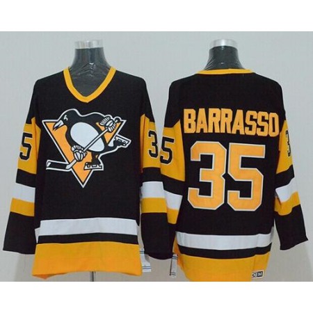 Mitchell&Ness Penguins #35 Tom Barrasso Black Stitched NHL Jersey