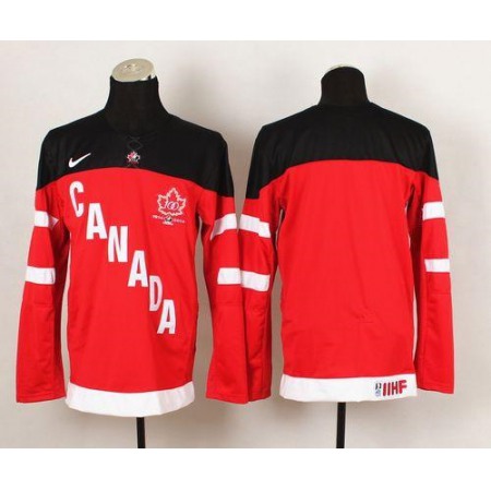 Olympic CA. Blank Red 100th Anniversary Stitched NHL Jersey