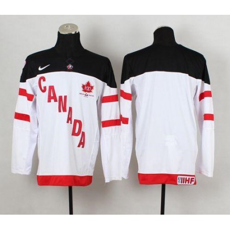 Olympic CA. Blank White 100th Anniversary Stitched NHL Jersey
