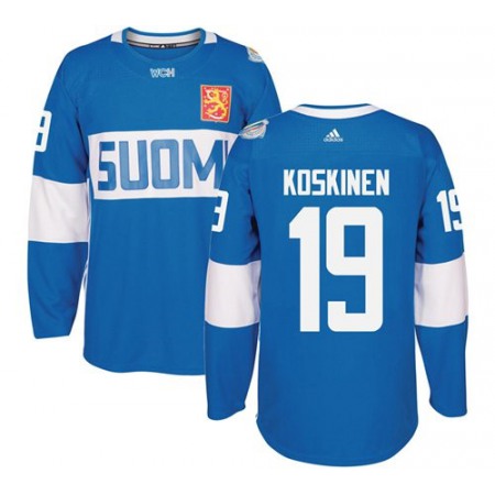 Team Finland #19 Mikko Koskinen Blue 2016 World Cup Stitched NHL Jersey