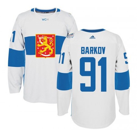 Team Finland #91 Aleksander Barkov White 2016 World Cup Stitched NHL Jersey