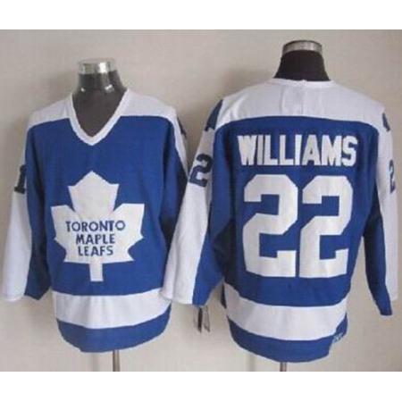Maple Leafs #22 Tiger Williams Blue/White CCM Throwback Stitched NHL Jersey