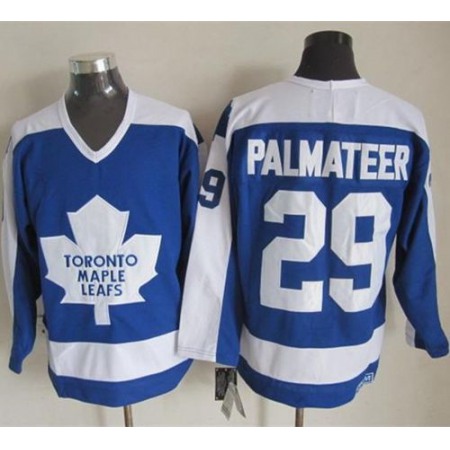 Maple Leafs #29 Mike Palmateer Blue/White CCM Throwback Stitched NHL Jersey