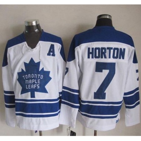 Maple Leafs #7 Tim Horton White CCM Throwback Third Stitched NHL Jersey