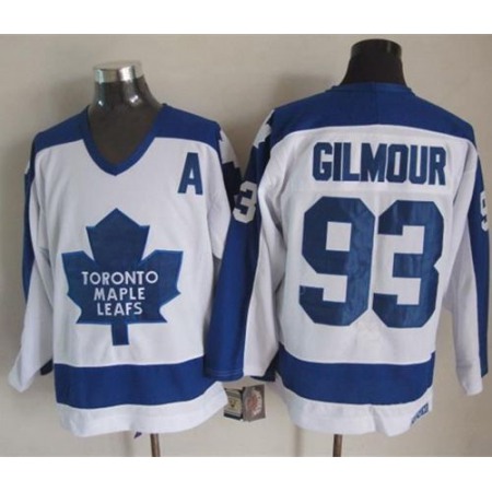 Maple Leafs #93 Doug Gilmour White/Blue CCM Throwback Stitched NHL Jersey