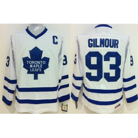 Maple Leafs #93 Doug Gilmour White CCM Throwback Stitched NHL Jersey