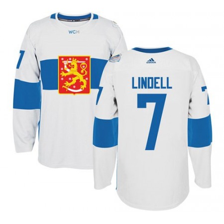 Team Finland #7 Esa Lindell White 2016 World Cup Stitched NHL Jersey