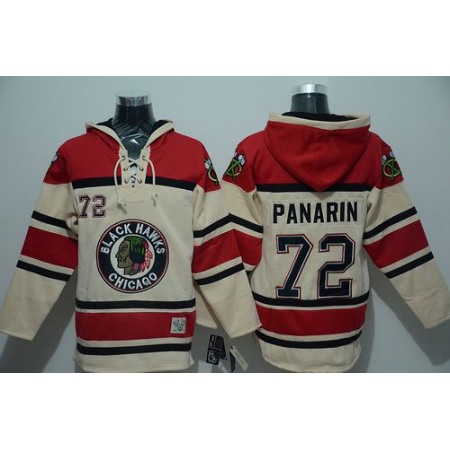 Blackhawks #72 Artemi Panarin Cream Sawyer Hooded Sweatshirt Stitched NHL Jersey