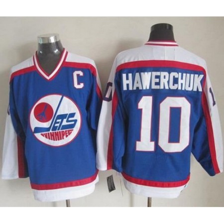 Jets #10 Dale Hawerchuk Blue/White CCM Throwback Stitched NHL Jersey