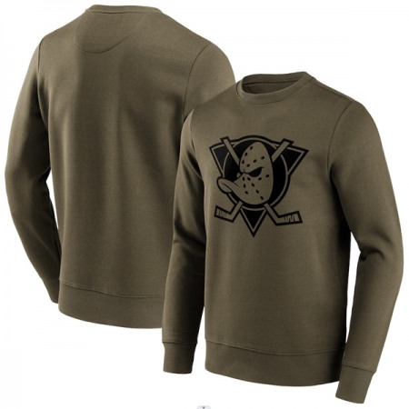 Men's Anaheim Ducks Green Iconic Preferred Logo Graphic Crew Sweatshirt