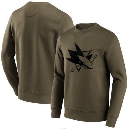 Men's San Jose Sharks Green Iconic Preferred Logo Graphic Crew Sweatshirt