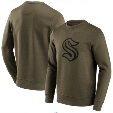 Men's Seattle Kraken Green Iconic Preferred Logo Graphic Crew Sweatshirt