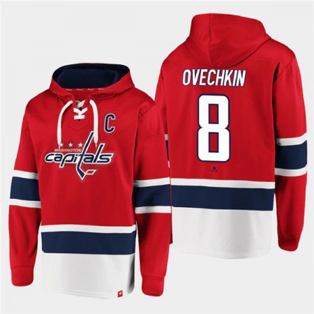 Men's Washington Capitals #8 Alex Ovechkin Red All Stitched Sweatshirt Hoodie