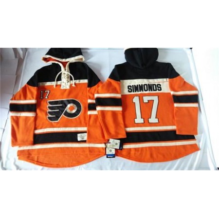 Flyers #17 Wayne Simmonds Orange Sawyer Hooded Sweatshirt Stitched NHL Jersey