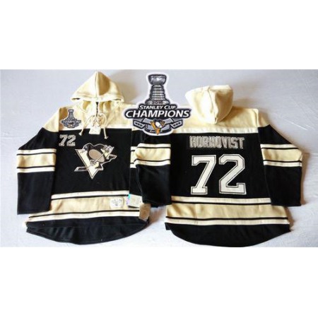 Penguins #72 Patric Hornqvist Black Sawyer Hooded Sweatshirt 2016 Stanley Cup Champions Stitched NHL Jersey