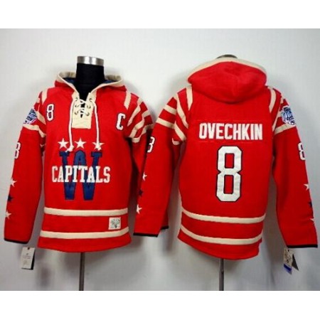 Capitals #8 Alex Ovechkin 2015 Winter Classic Red Sawyer Hooded Sweatshirt Stitched NHL Jersey