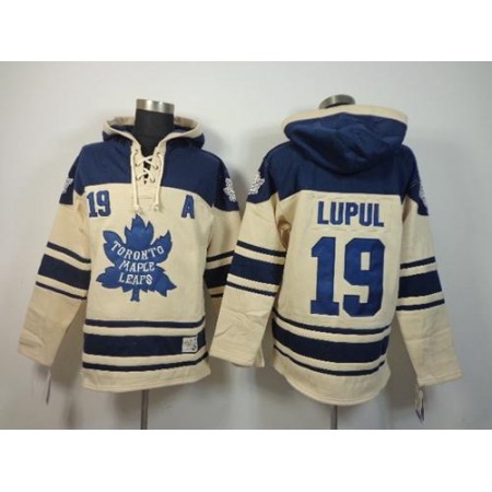 Maple Leafs #19 Joffrey Lupul Cream Sawyer Hooded Sweatshirt Stitched NHL Jersey