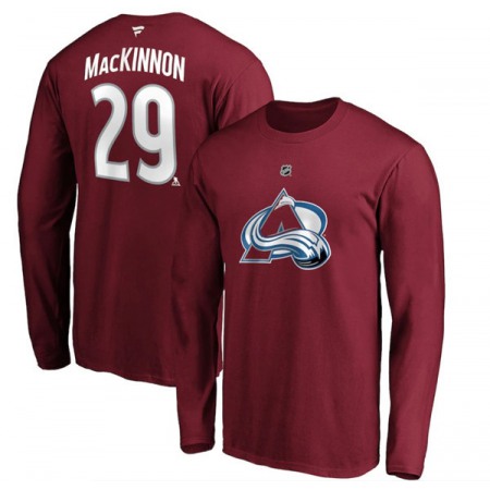 Men's Colorado Avalanche #29 Nathan MacKinnon Stanley Cup Champions Long Sleeve T-Shirt