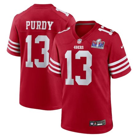 Men's San Francisco 49ers #13 Brock Purdy Nike Scarlet Super Bowl LVIII Game Jersey