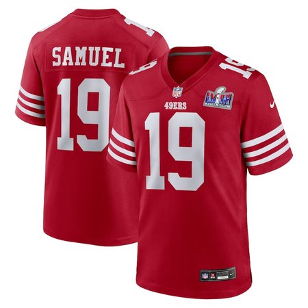 Men's San Francisco 49ers #19 Deebo Samuel Nike Scarlet Super Bowl LVIII Game Jersey
