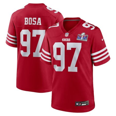 Men's San Francisco 49ers #97 Nick Bosa Nike Scarlet Super Bowl LVIII Game Jersey