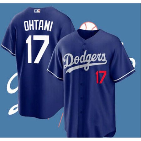 Men's Los Angeles Dodgers #17 Shohei Ohtani Blue Cool Base Stitched Jersey